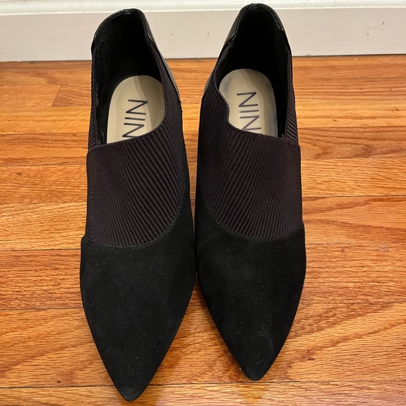 Nine West black suede/leather bootie Size 8 - Picture 6 of 6